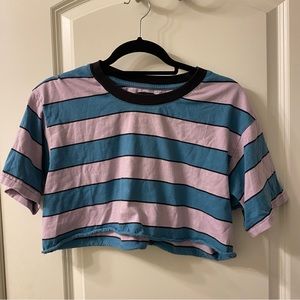 Cropped striped t-shirt